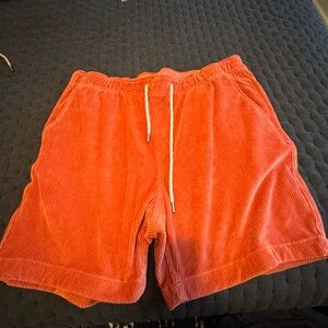 Faherty Rust Corduroy Drawstring Shorts